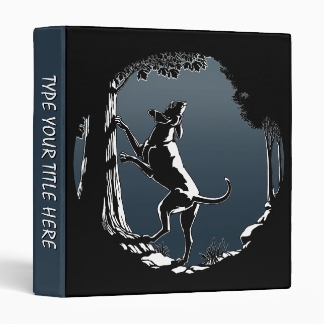 Hound Dog Book Binder Hunting Dog Art Photo Album (Front/Spine)