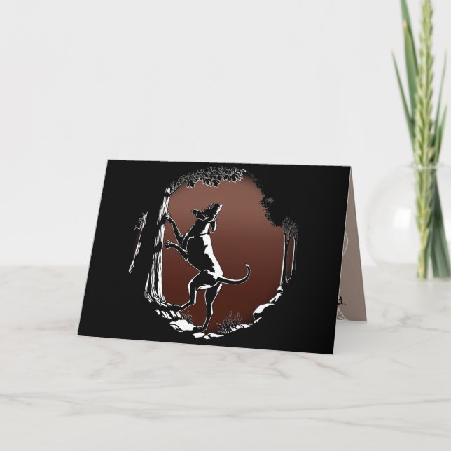 Hound Dog Cards Personalized Dog Art Greeting Card (Front)