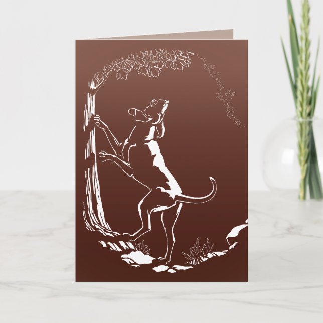 Hound Dog Cards Personalized Dog Art Greeting Card (Front)