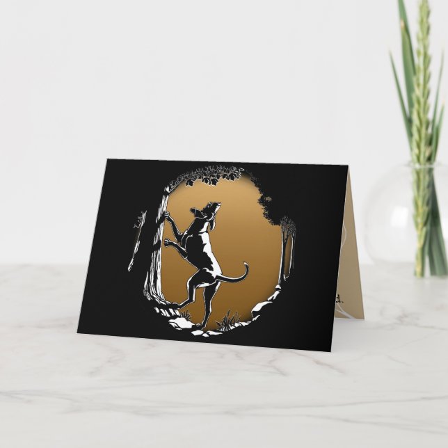 Hound Dog Cards Personalized Dog Art Greeting Card (Front)
