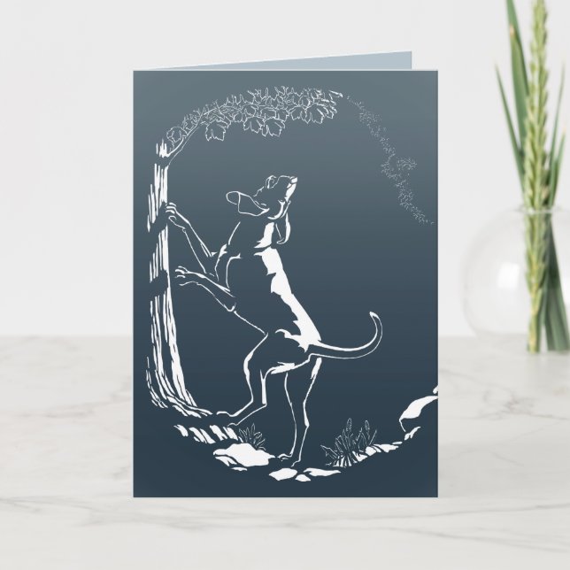 Hound Dog Cards Personalized Dog Art Greeting Card (Front)