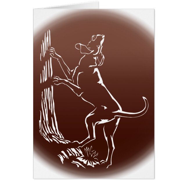 Hound Dog Cards Personalized Dog Art Greeting Card (Front)