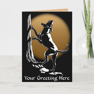 Hound Dog Cards Personalized Dog Art Greeting Card