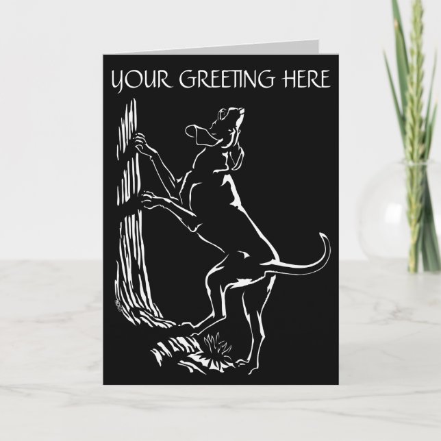Hound Dog Cards Personalized Dog Art Greeting Card (Front)