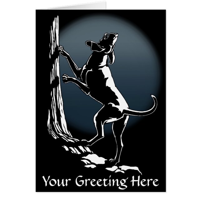 Hound Dog Cards Personalized Dog Art Greeting Card (Front)