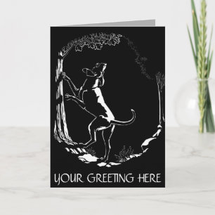 Hound Dog Cards Personalized Dog Art Greeting Card