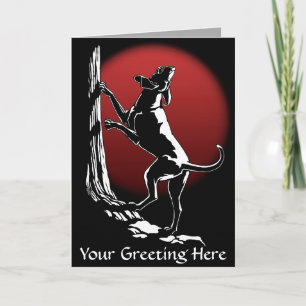 Hound Dog Cards Personalized Dog Art Greeting Card