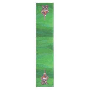 Hound Dog Christmas On Green Short Table Runner