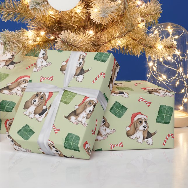 Hound Dog Christmas Wrapping Paper (Holidays)