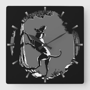 Hound Dog Clock Hunting Dog Art Wall Clock