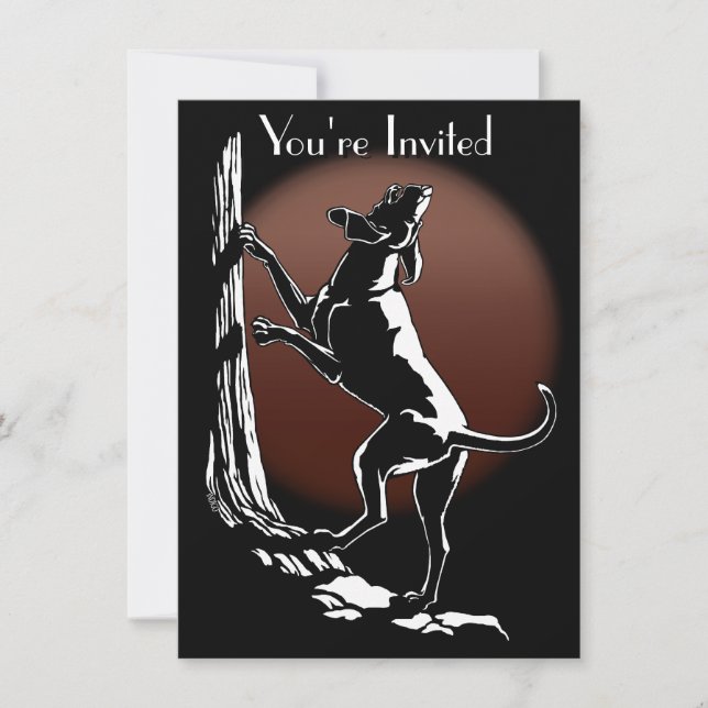 Hound Dog Invitations Personalize Hunting Dog Card (Front)