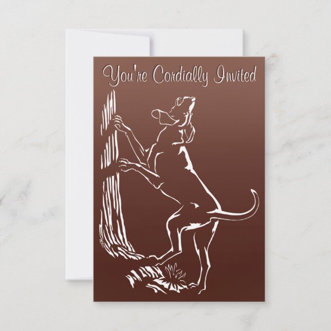 Hound Dog Invitations Personalize Hunting Dog Card (Front)