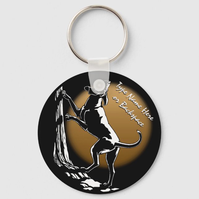 Hound Dog Keychain Personalized Hunting Dog Gift (Front)