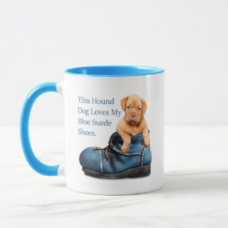 Hound Dog Loves Blue Suede Shoes Mug