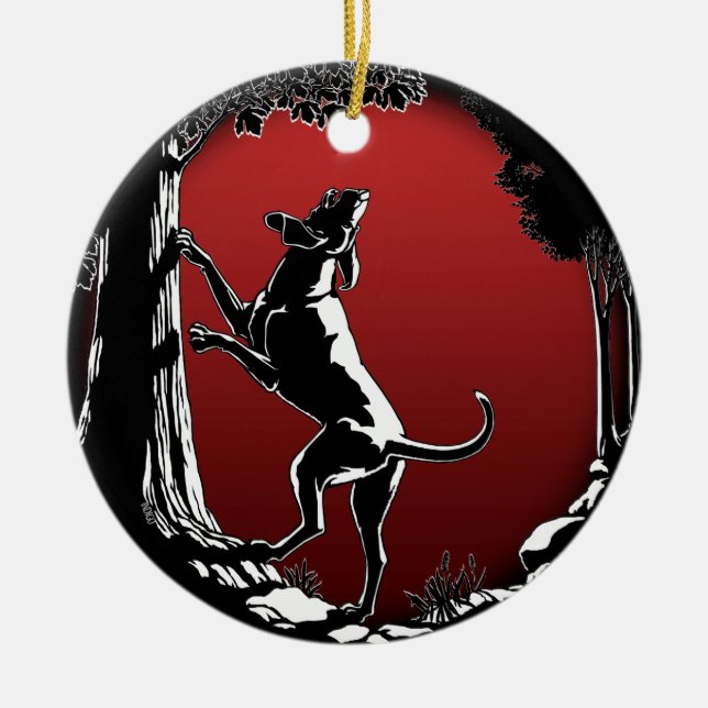 Hound Dog Ornament Custom Hunting Dog Decoration (Front)