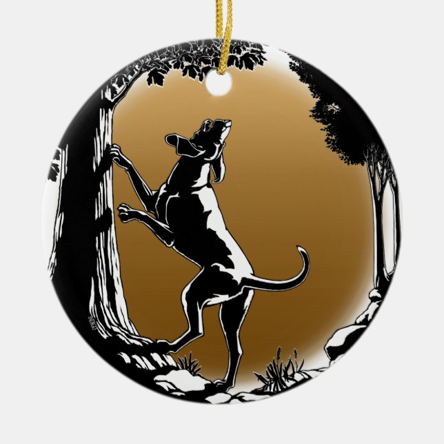 Hound Dog Ornament Custom Hunting Dog Decoration (Front)