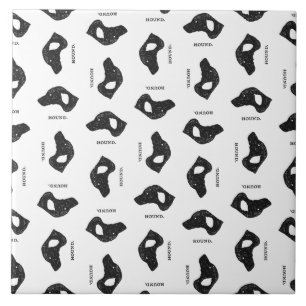Hound Dog Pattern Vintage Art CUSTOM COLOR Tile