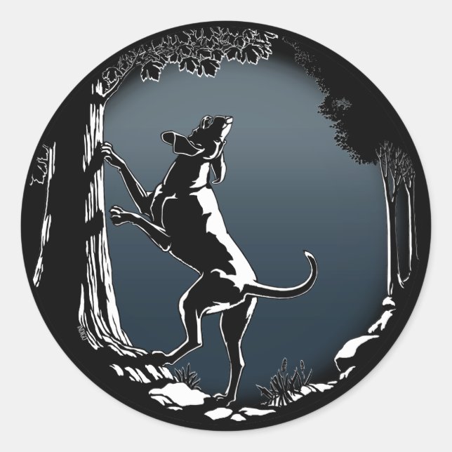 Hound Dog Stickers Hunting Dog Art Stickers (Front)