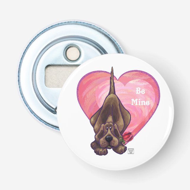 Hound Dog Valentine's Day Bottle Opener (Front)