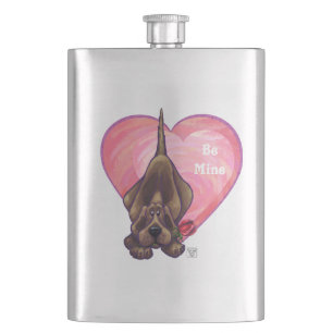 Hound Dog Valentine's Day Hip Flask