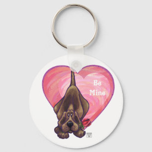 Hound Dog Valentine's Day Keychain