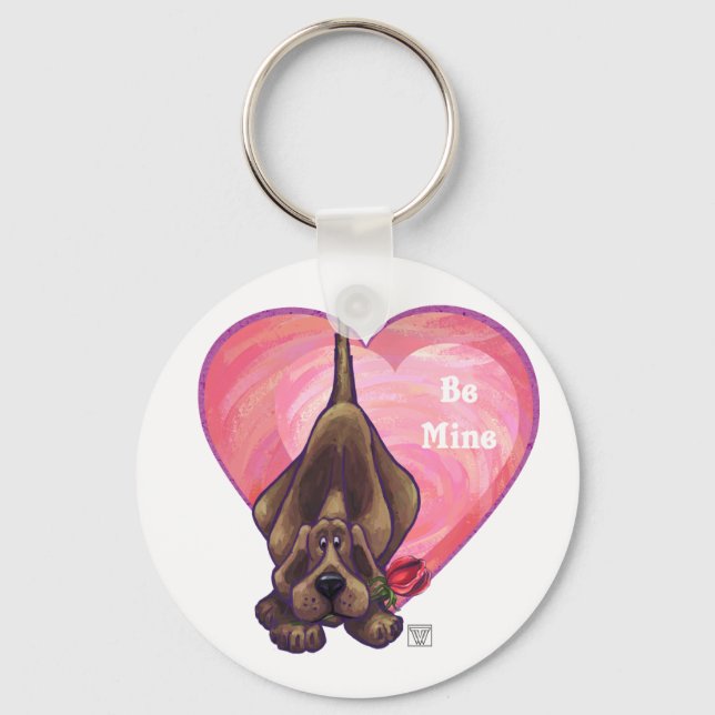 Hound Dog Valentine's Day Keychain (Front)