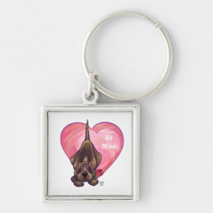 Hound Dog Valentine's Day Keychain