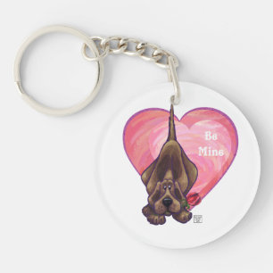 Hound Dog Valentine's Day Keychain