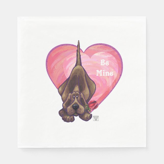 Hound Dog Valentine's Day Napkin (Front)