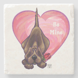 Hound Dog Valentine's Day Stone Coaster