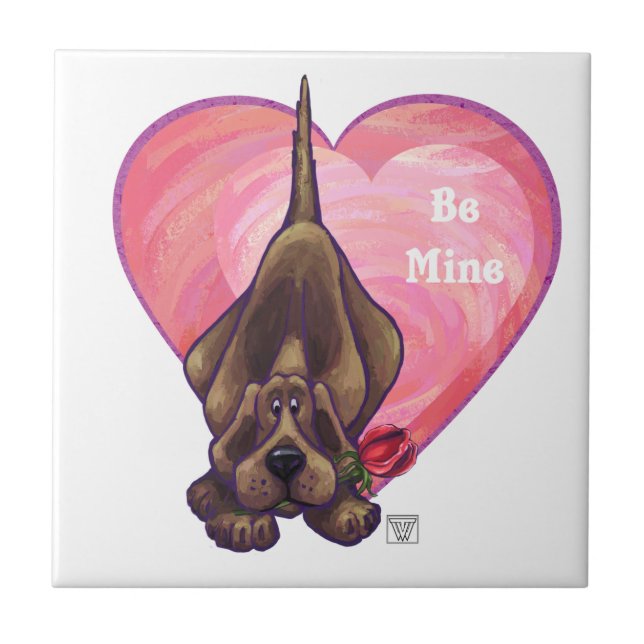 Hound Dog Valentine's Day Tile (Front)