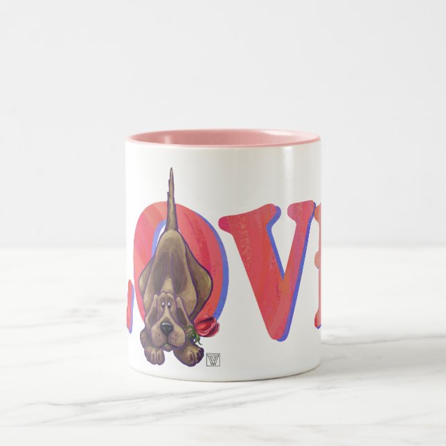 Hound Dog Valentine's Day Two-Tone Coffee Mug (Center)