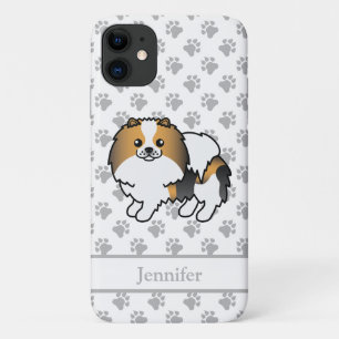 Hound Tricolor Pomeranian Cute Cartoon Dog & Name iPhone 11 Case