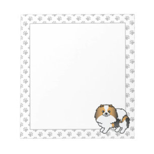 Hound Tricolor Pomeranian Cute Cartoon Dog Notepad
