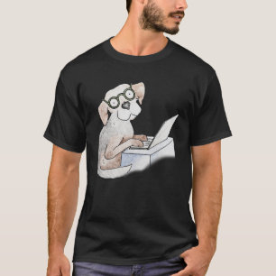 Hound Writing Typing Teleworking on ComputerLaptop T-Shirt