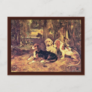 Hounds By Alexandre-Gabriel Decamps Postcard