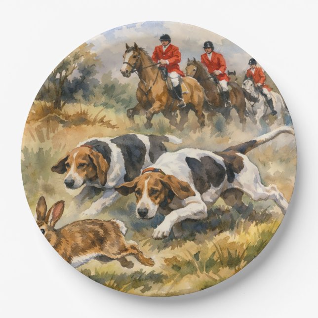 Hounds & Hare  Paper Plate (Front)
