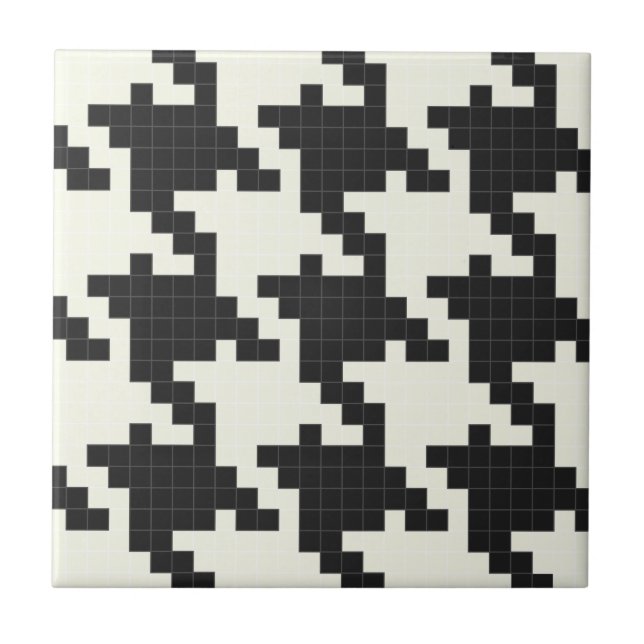 Hounds Tooth Pixel-Textured Tile (Front)