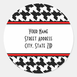 Houndstooth Address Label