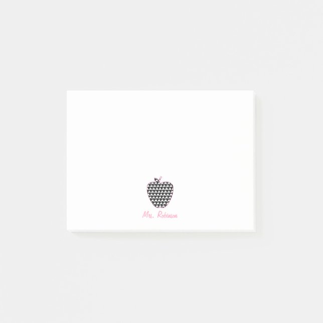 Houndstooth Apple Teacher Post-it Notes (Front)