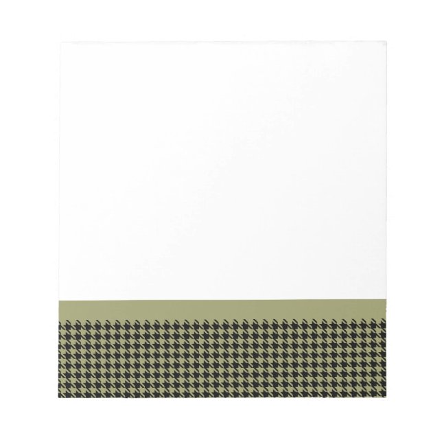 Houndstooth Avocado and Black Notepad (Front)