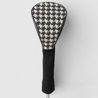 Houndstooth Black White Pattern Golf Head Cover