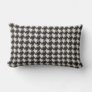 Houndstooth Black White Pattern Lumbar Pillow