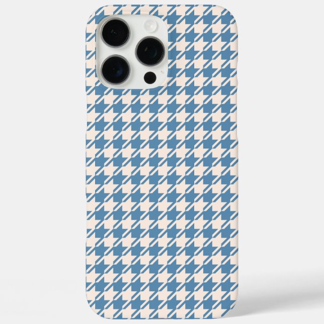 Houndstooth Blue+Cream Rpt Pattern Case-Mate iPhone Case (Back)