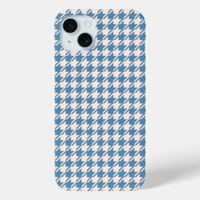 Houndstooth Blue+Cream Rpt Pattern Case-Mate iPhone Case (Back)