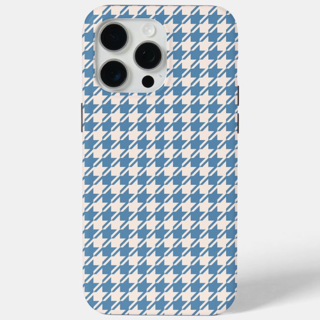 Houndstooth Blue+Cream Rpt Pattern Case-Mate iPhone Case (Back)
