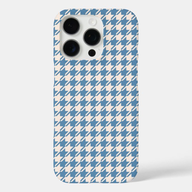 Houndstooth Blue+Cream Rpt Pattern Case-Mate iPhone Case (Back)