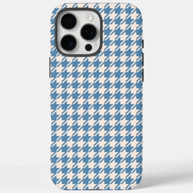 Houndstooth Blue+Cream Rpt Pattern Case-Mate iPhone Case (Back)