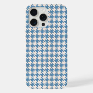 Houndstooth Blue+Cream Rpt Pattern iPhone 15 Pro Max Case