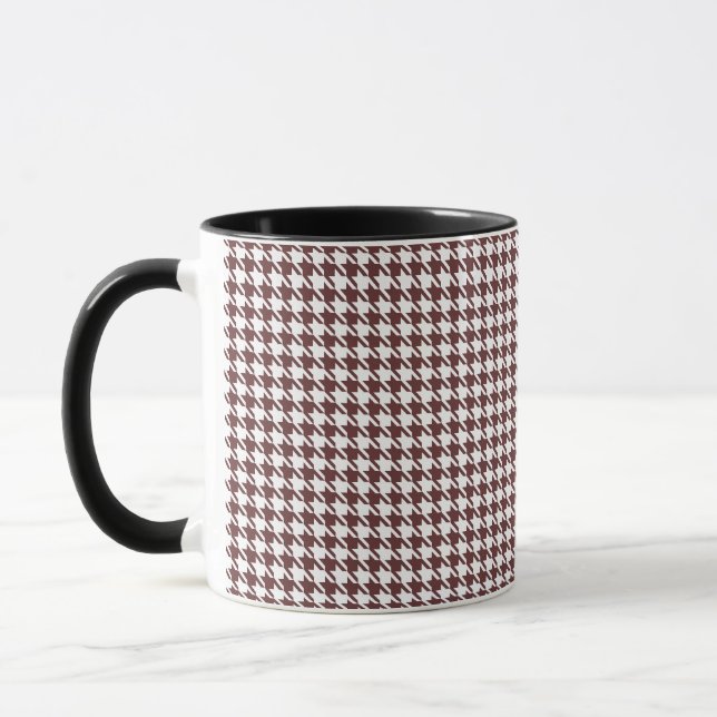 Houndstooth Brown and White Mug (Left)